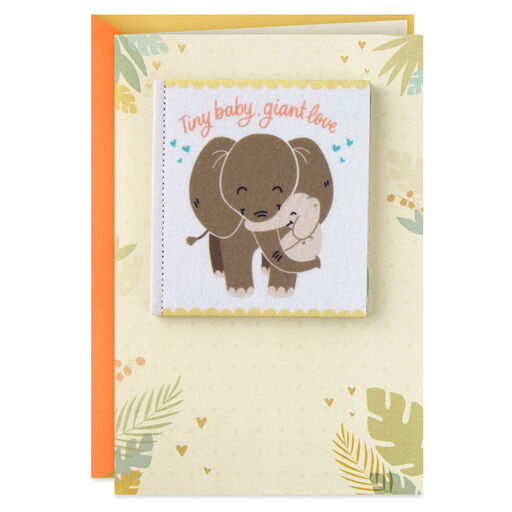 Itty-Bitty Love New Baby Card With Zoo Animals Felt Book, 