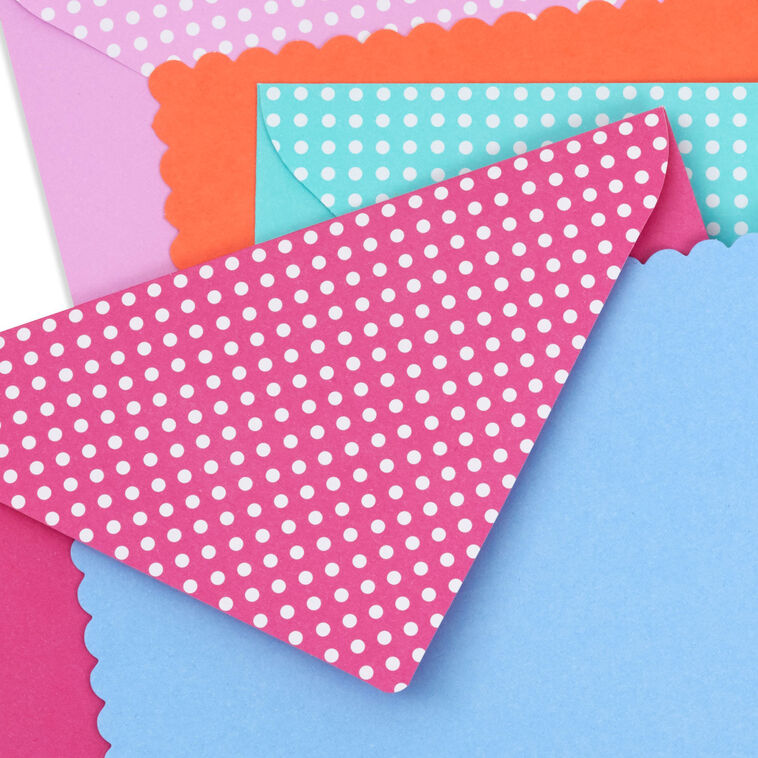 Scalloped Edge Assorted Blank Flat Note Cards in Caddy, Pack of 40 ...