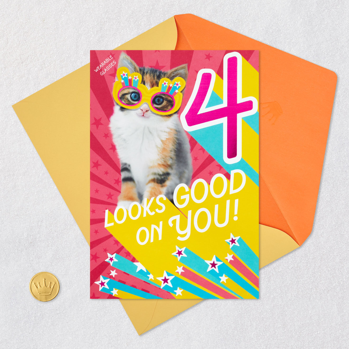 Girl, You Rule 4th Birthday Card With Wearable Sunglasses for only USD 4.99 | Hallmark