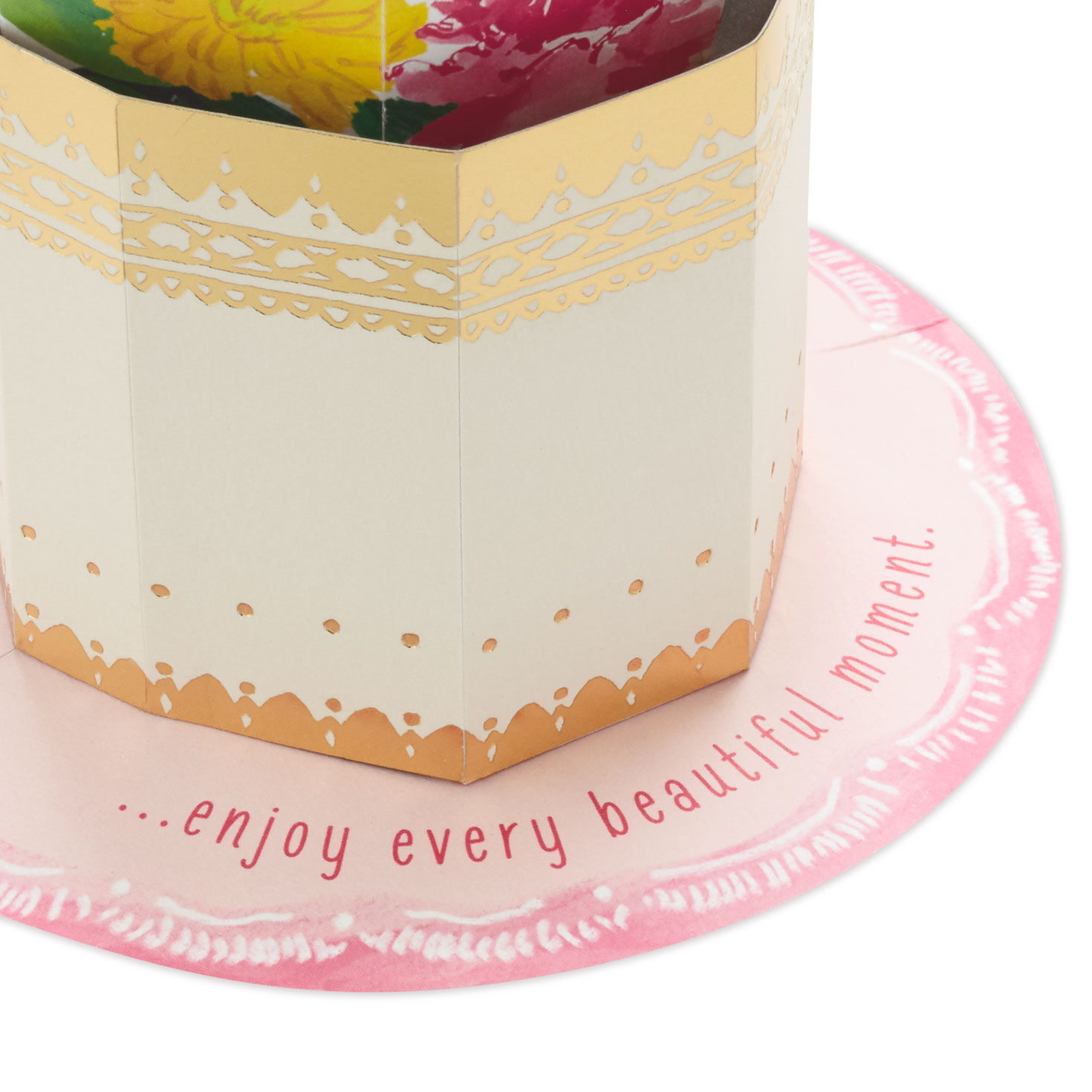 Enjoy Every Beautiful Moment Flower Vase 3D Pop-Up Card, , large image number 3