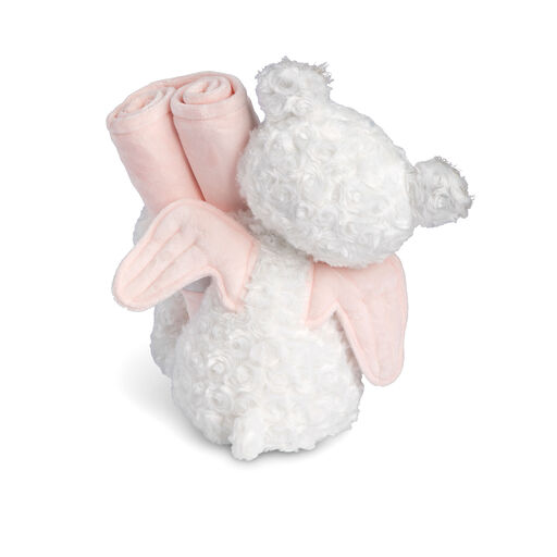 Demdaco Guardian Angel Bear and Pink Blanket, Set of 2, 