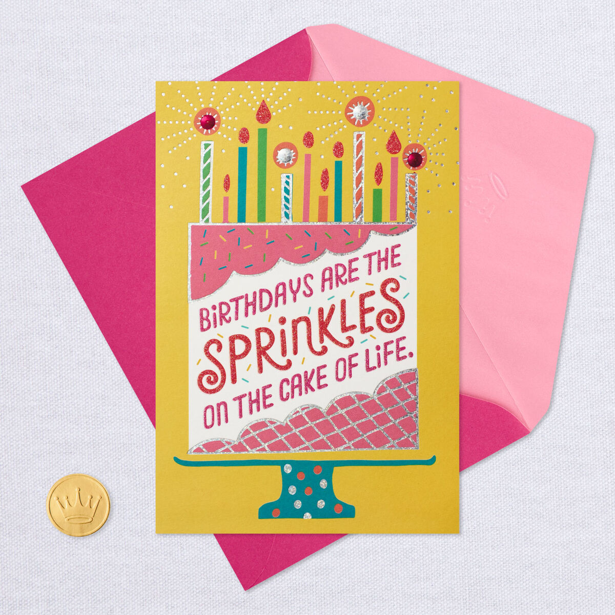 Cake With Candles Enjoy Every Sweet Moment Birthday Card - Greeting ...