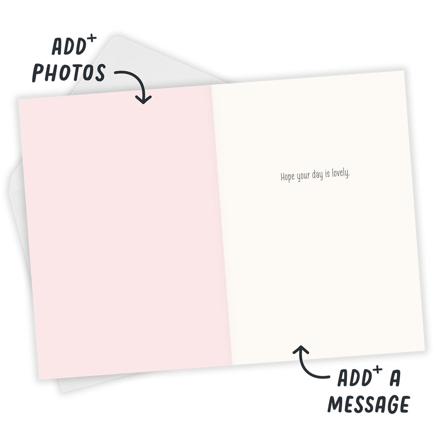 Gifts and Flowers Personalized Birthday Card Open Card with Envelope indicating personalization image number 3