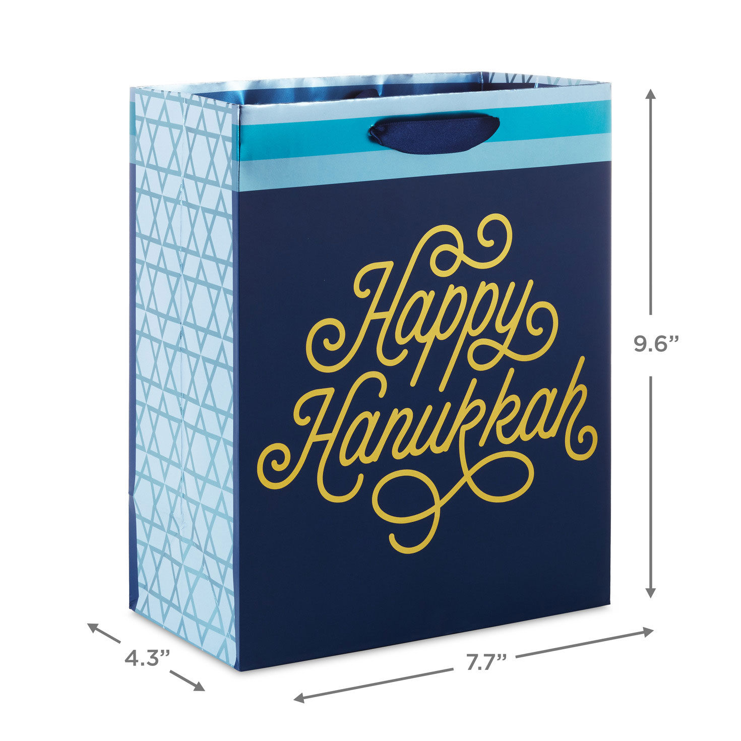 9.6" Happy Hanukkah on Navy Medium Gift Bag for only USD 3.99 | Hallmark