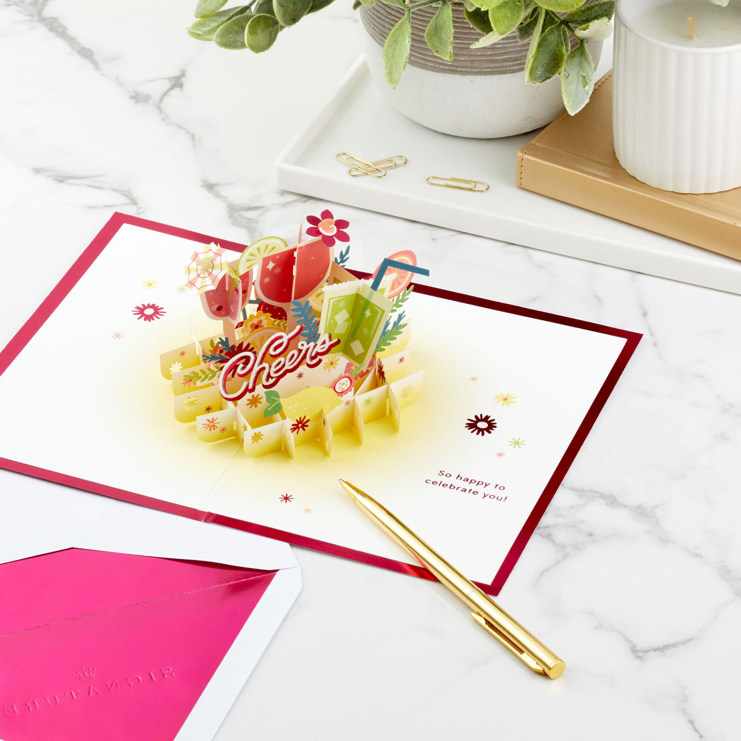 Here's to You Cocktail Toast 3D Pop-Up Card, , large image number 8