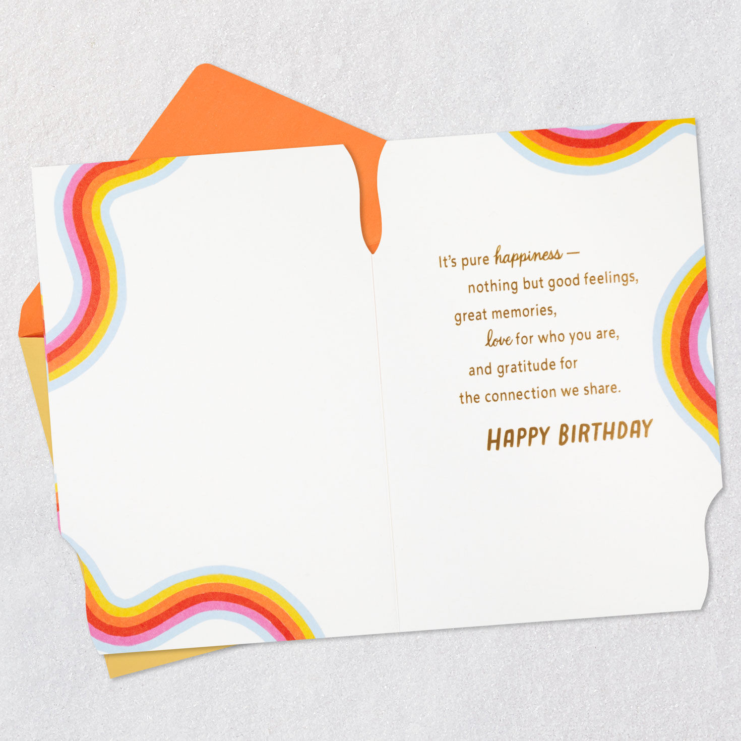 Modern Wavy Lines Birthday Card for Niece Open card with envelope image number 3