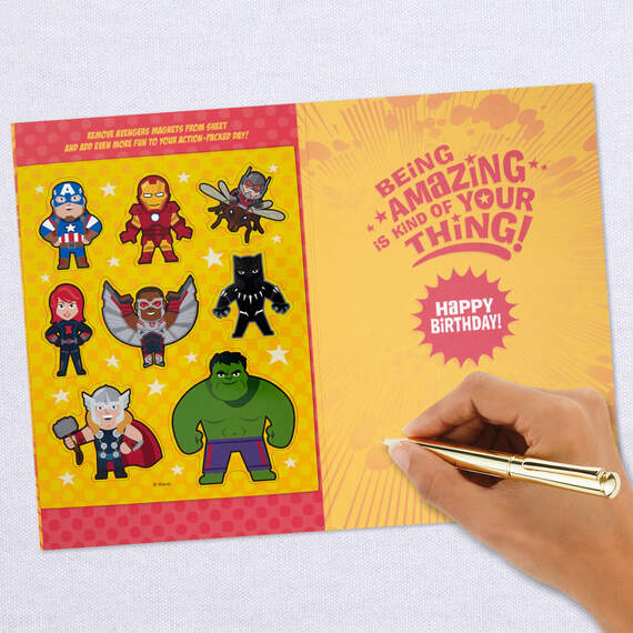 Marvel Avengers Kids 4th Birthday Card With Magnets, , large image number 6