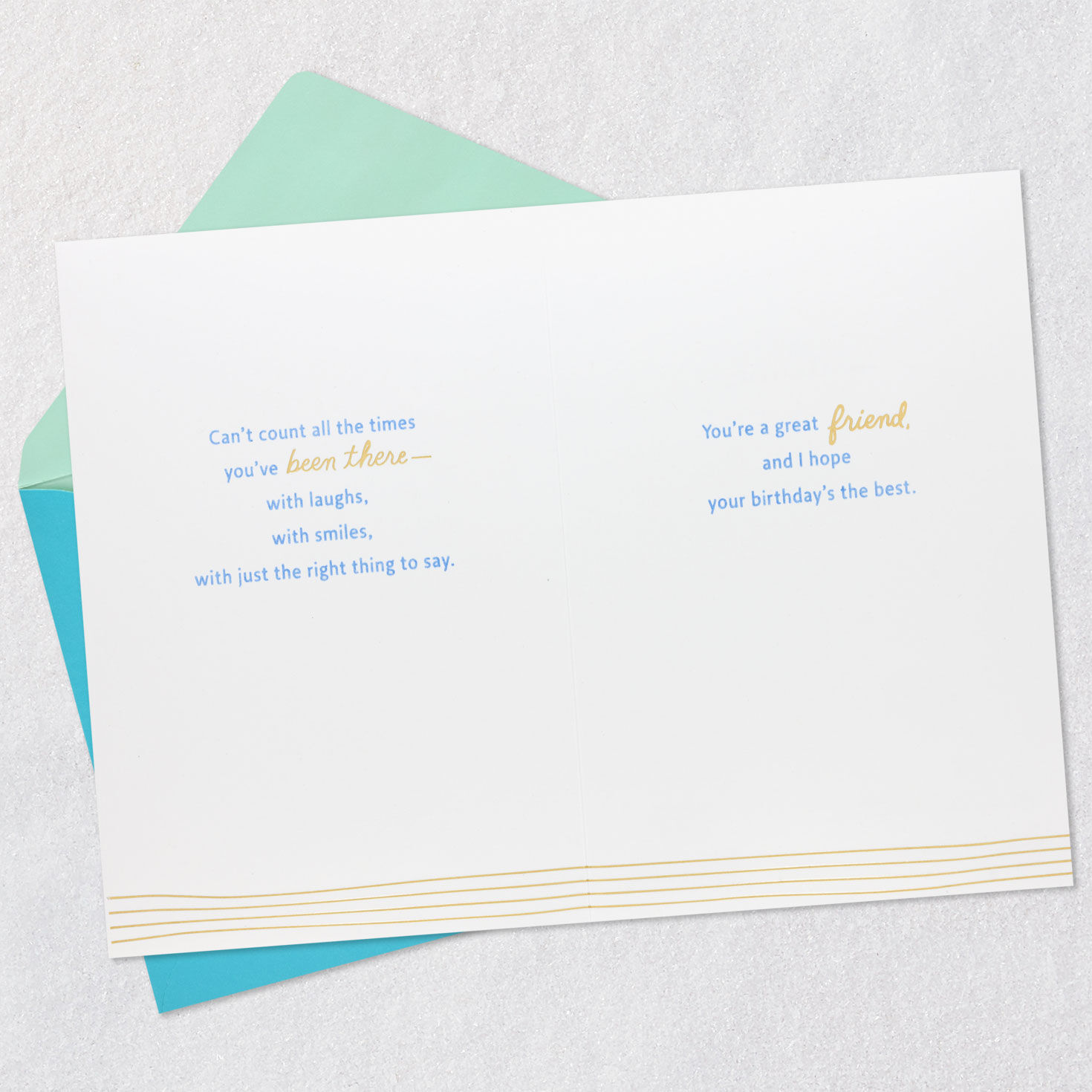 Upscale Lettering Birthday Card for Friend Open card with envelope image number 4