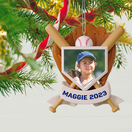 America's Pastime Personalized Baseball Photo Ornament, 