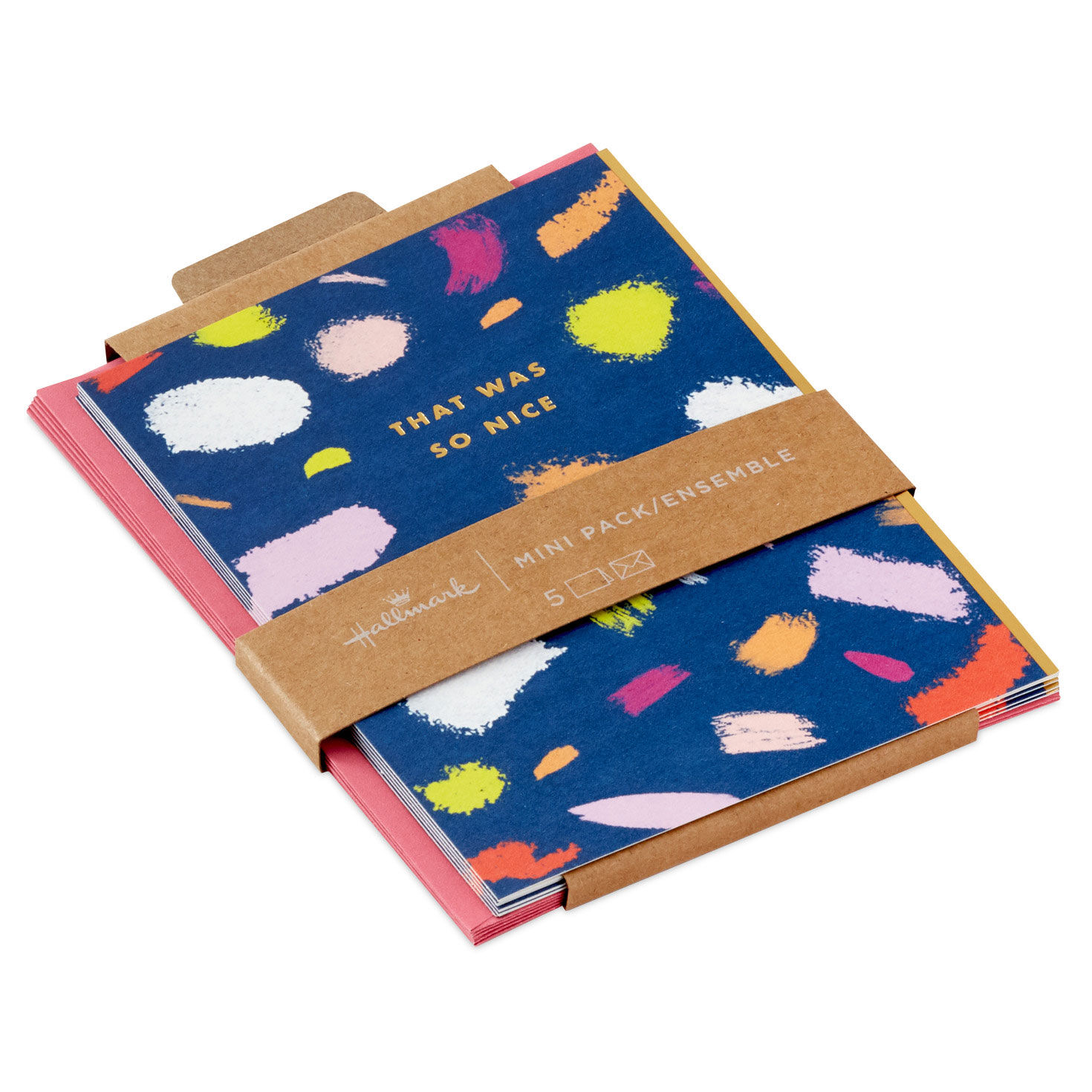 Brushstrokes on Blue Blank Thank-You Note Cards, Pack of 5