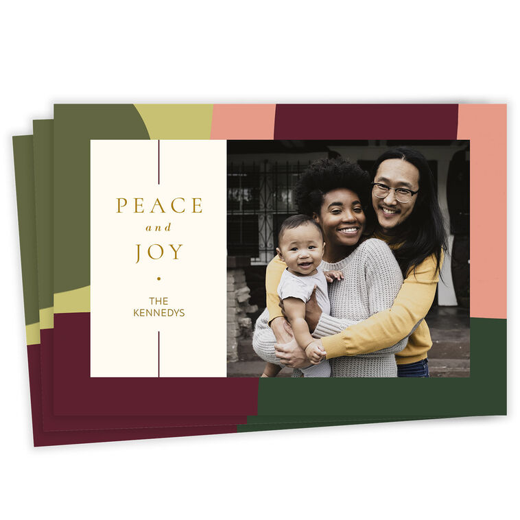 Peace and Joy Flat Christmas Photo Card