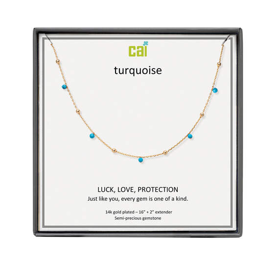 CAI Jewelry Gold and Turquoise Satellite Necklace