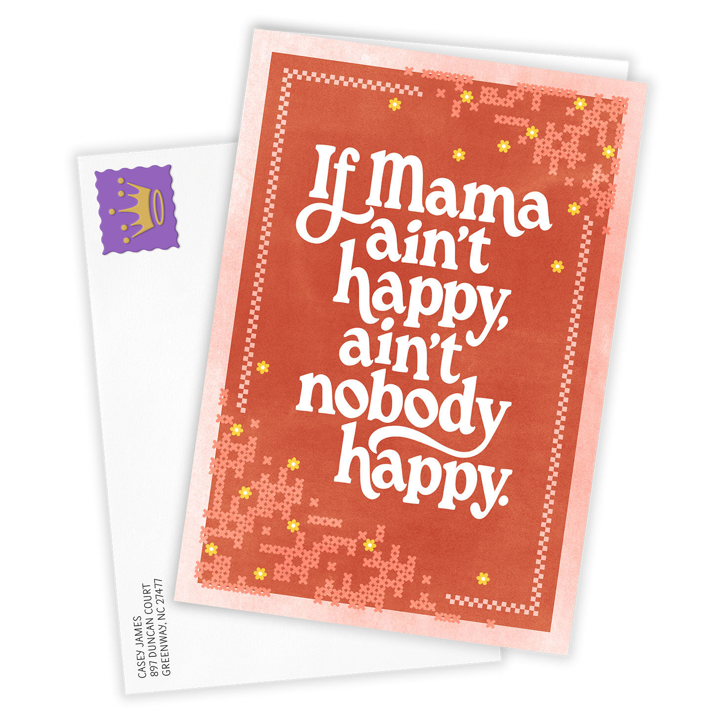 If Mama Ain't Happy Personalized Mother's Day Card Card Front with Envelope image number 2