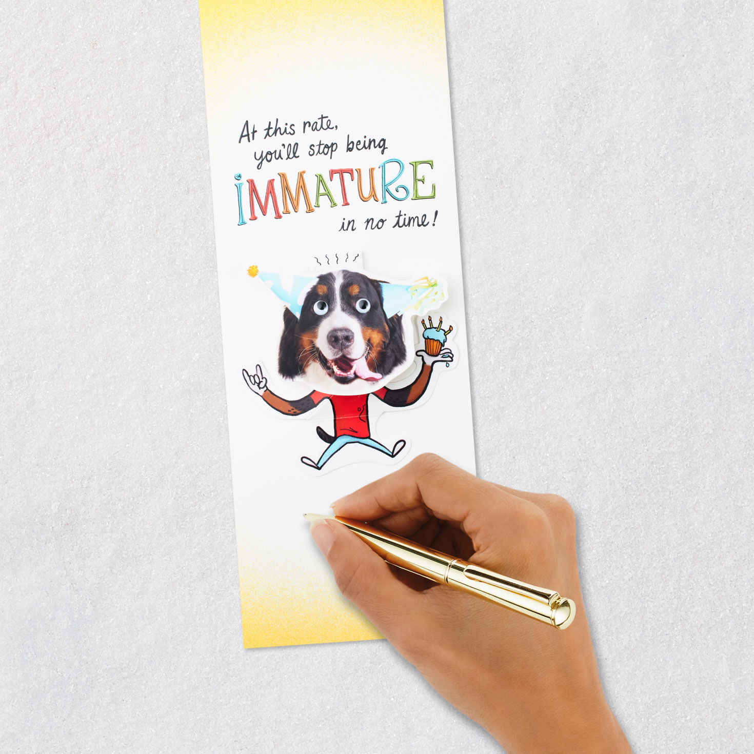 Dog Spokesperson Funny Birthday Card for Brother signing card image number 6