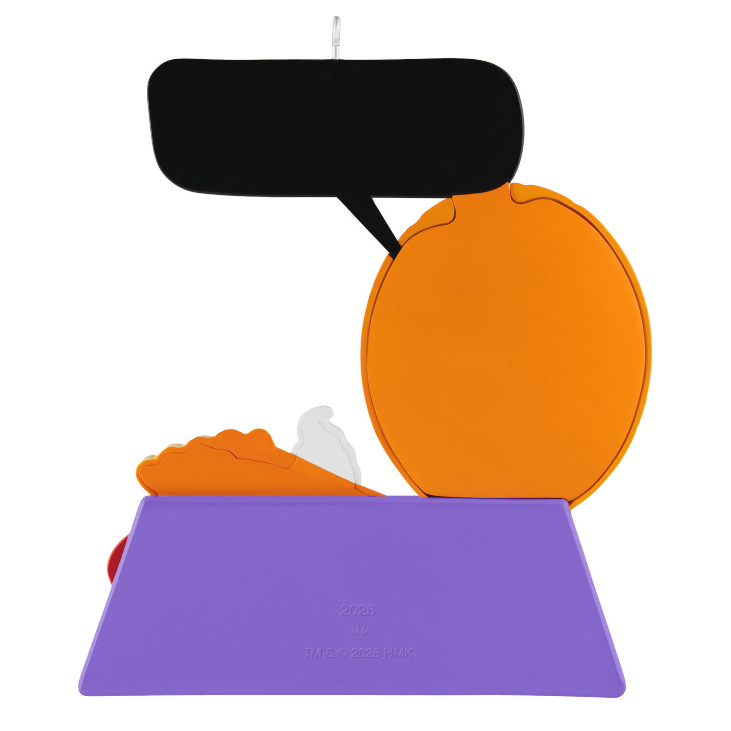 Pumpkin Pie Cartoon Keepsake Ornament Back image number 4