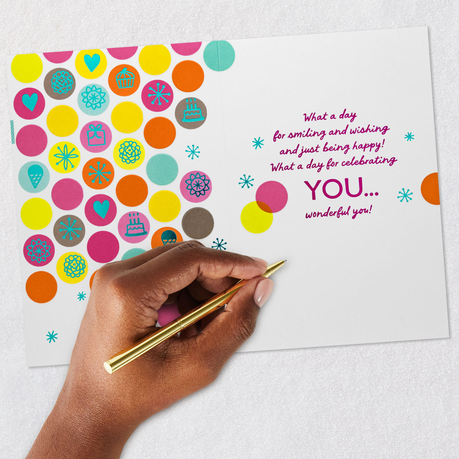 Colorful Dots and B-day Icons Niece Birthday Card Signing card image number 6