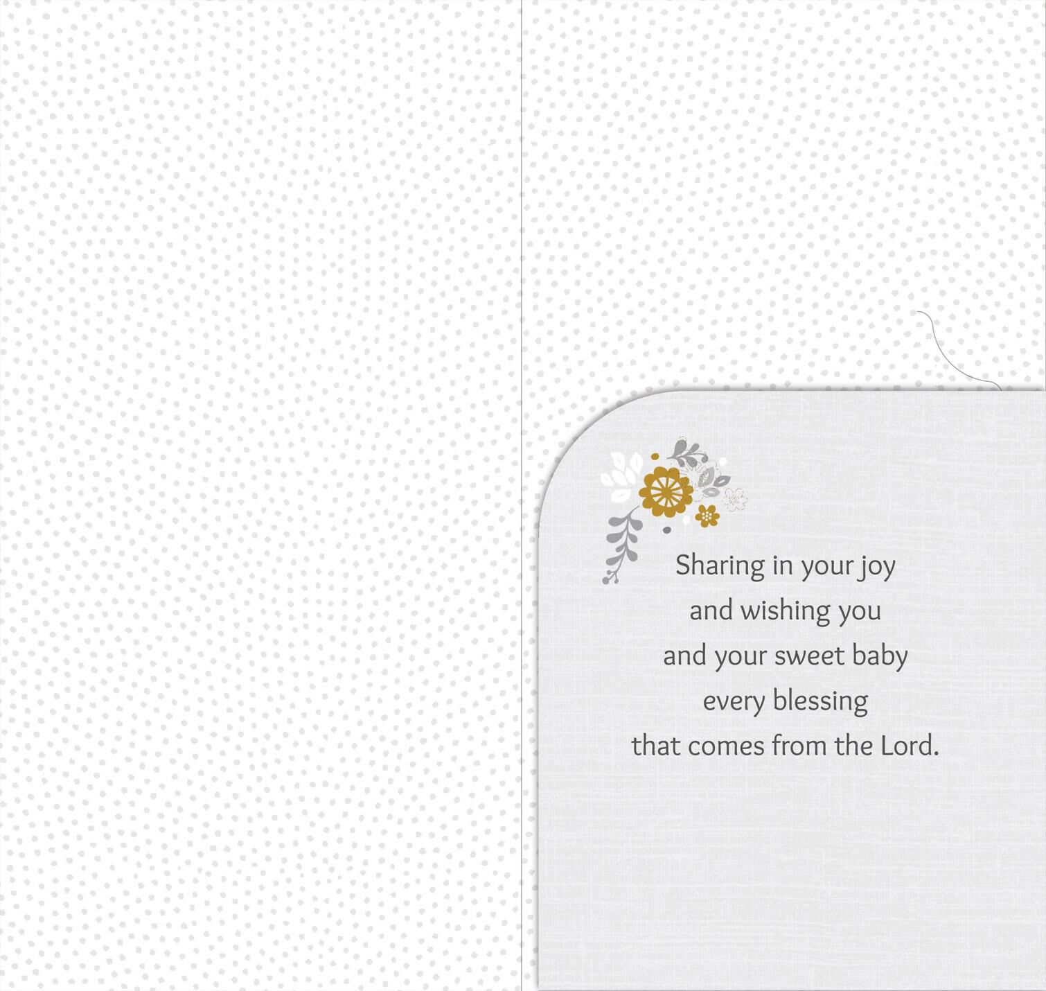 Little Lamb Religious Money Holder Baptism Card for Baby