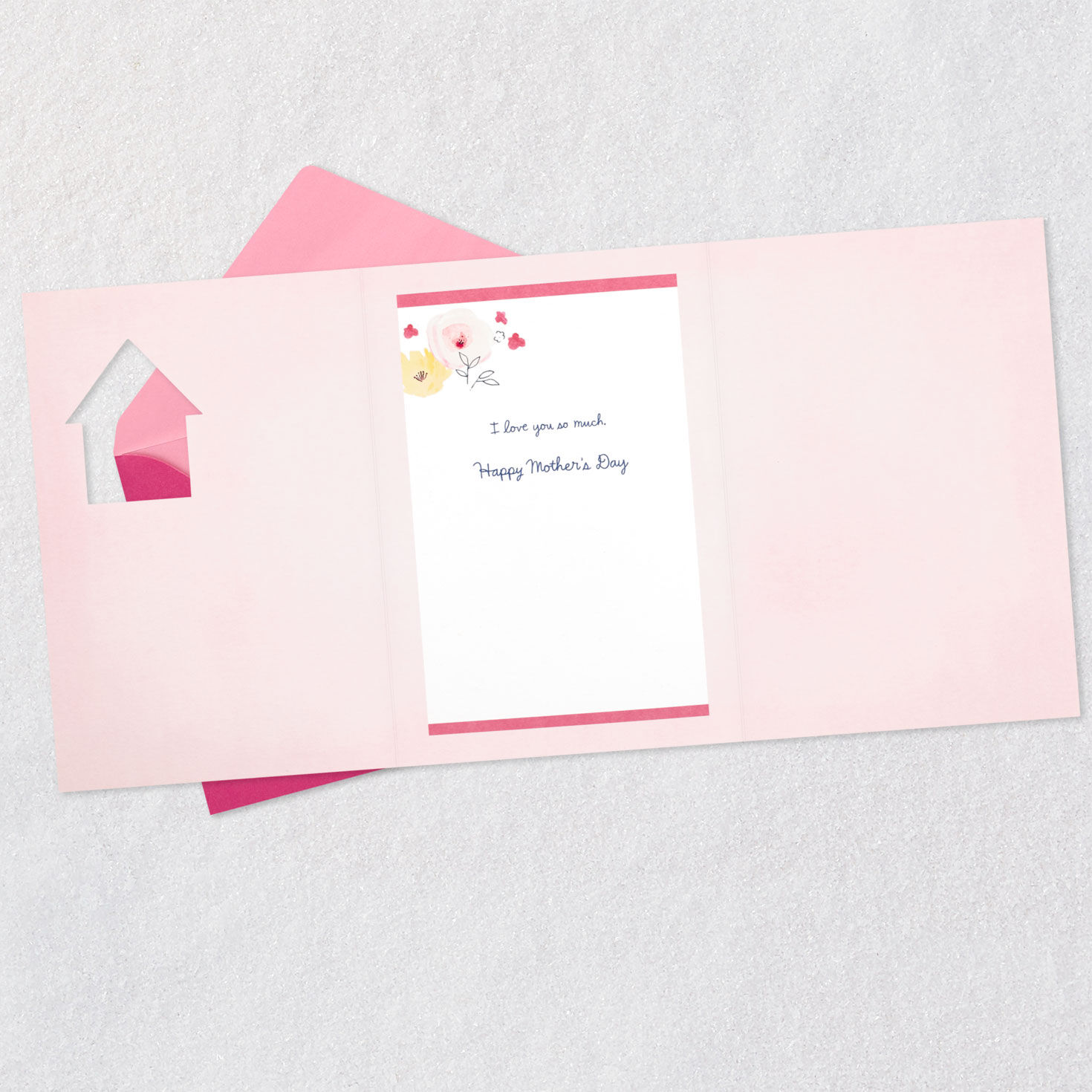 Bird Flowers Mother's Day Card Wife Open card with envelope image number 5