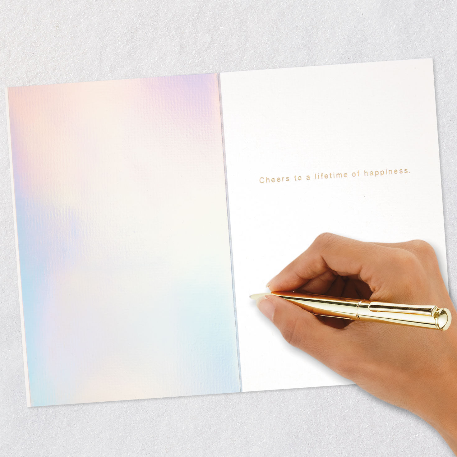 Gold Champagne Glass Tower Wedding Congrats Card Signing card image number 6