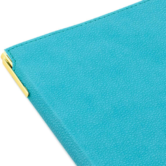 Turquoise Faux Leather Notebook With Pen, , large image number 5