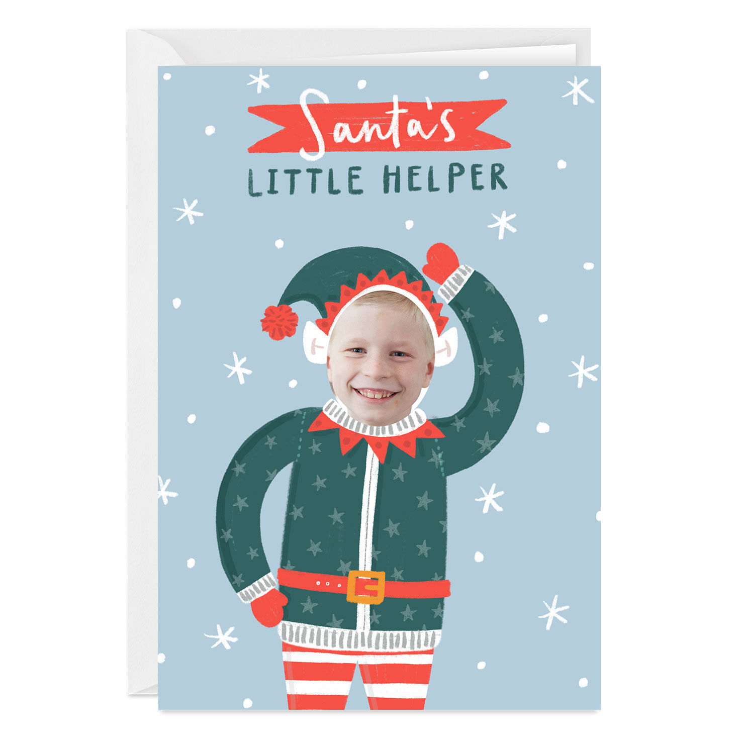 Santa's Little Helper Custom Christmas Card
