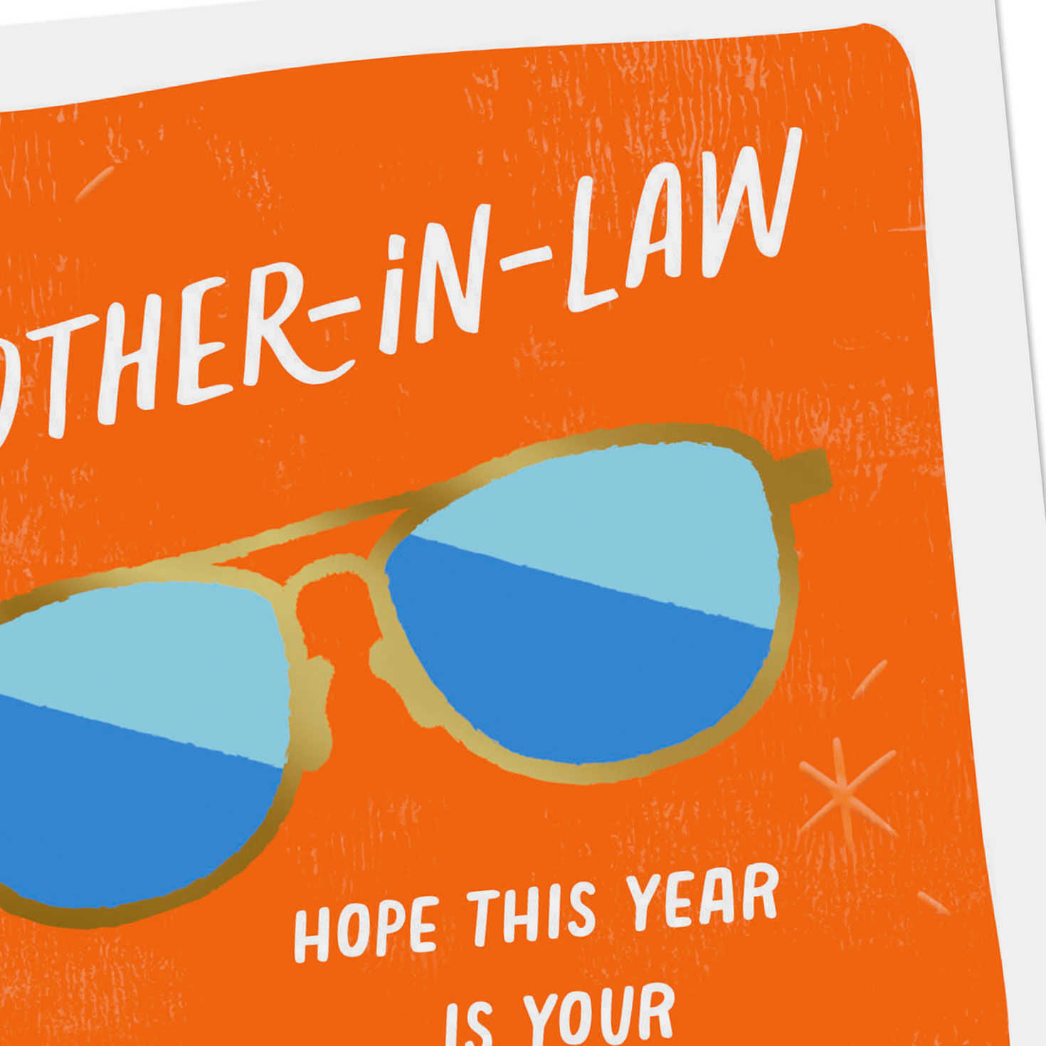 Blue Sunglasses on Orange Brother-In-Law Birthday Card Card Front Detail image number 4