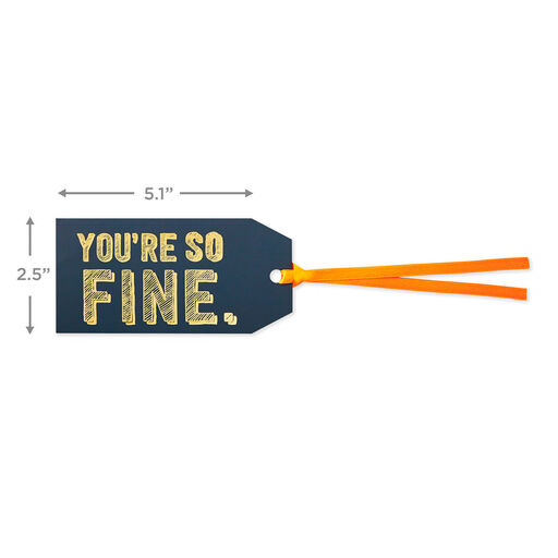 You're So Fine Black and Gold Gift Tag With Ribbon, 