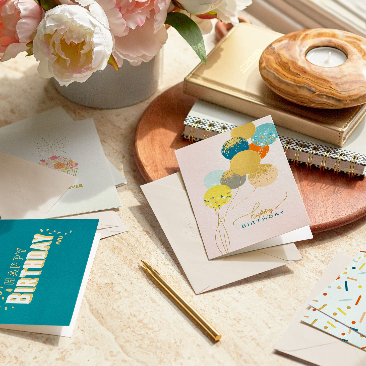 Festive Wishes Blank Birthday Cards, Pack of 16 - Note Cards ...