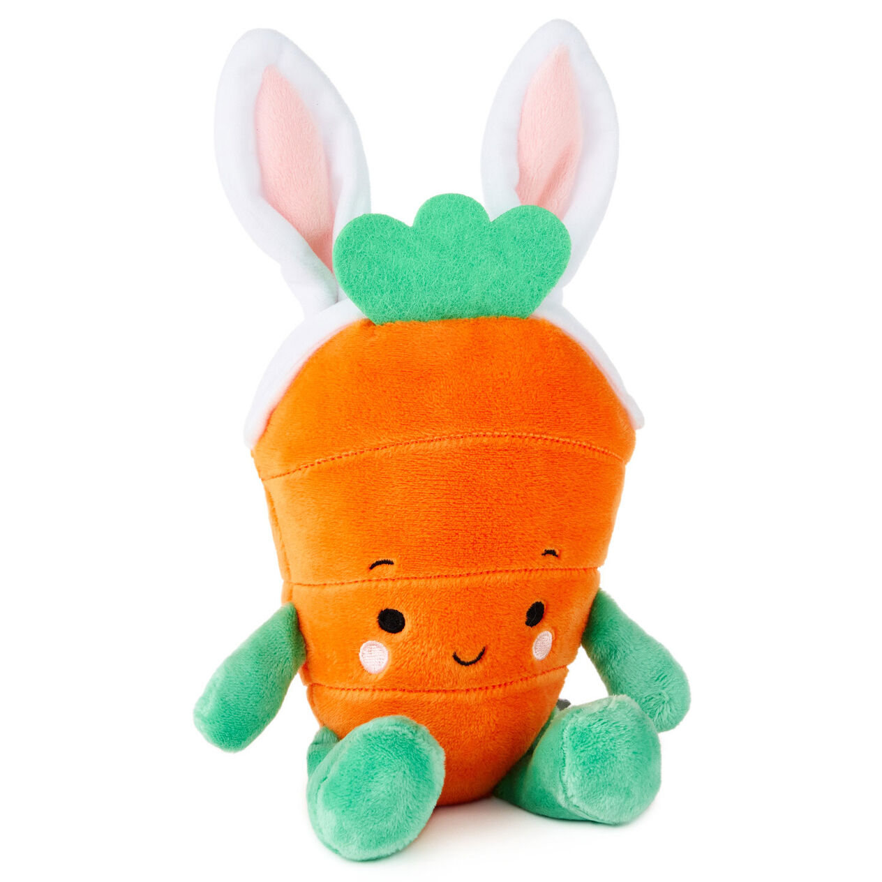 Carrot Wearing Bunny Ears Easter Plush Toy, 5.5"