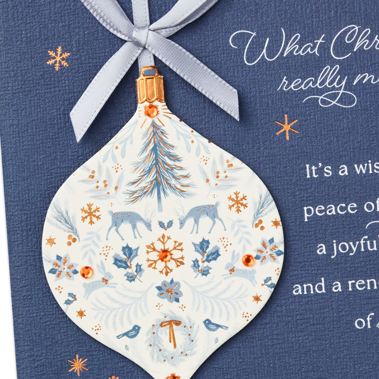 Folk Art Ornament Christmas Card Card Front Detail image number 5