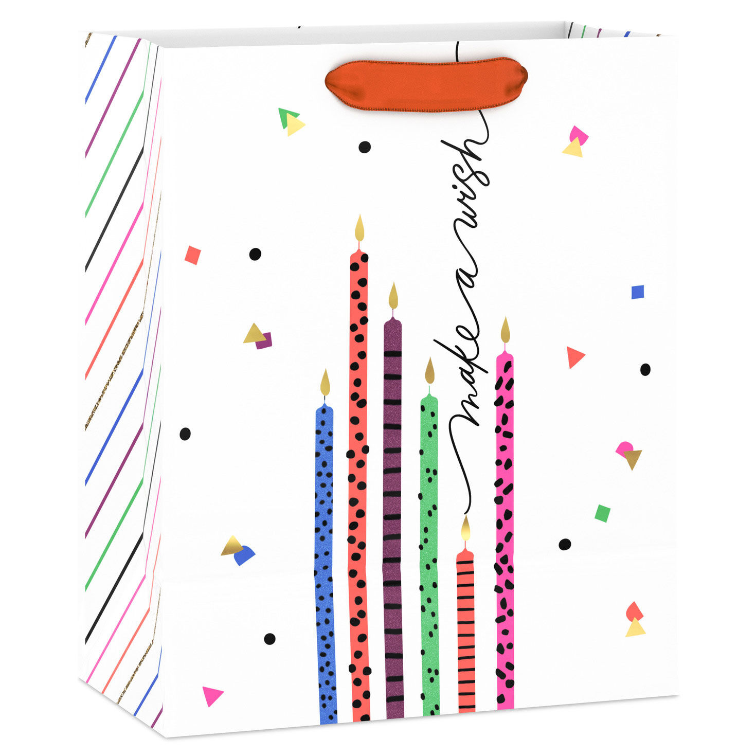 Make a Wish Candles Medium Birthday Gift Bag Back image number 6