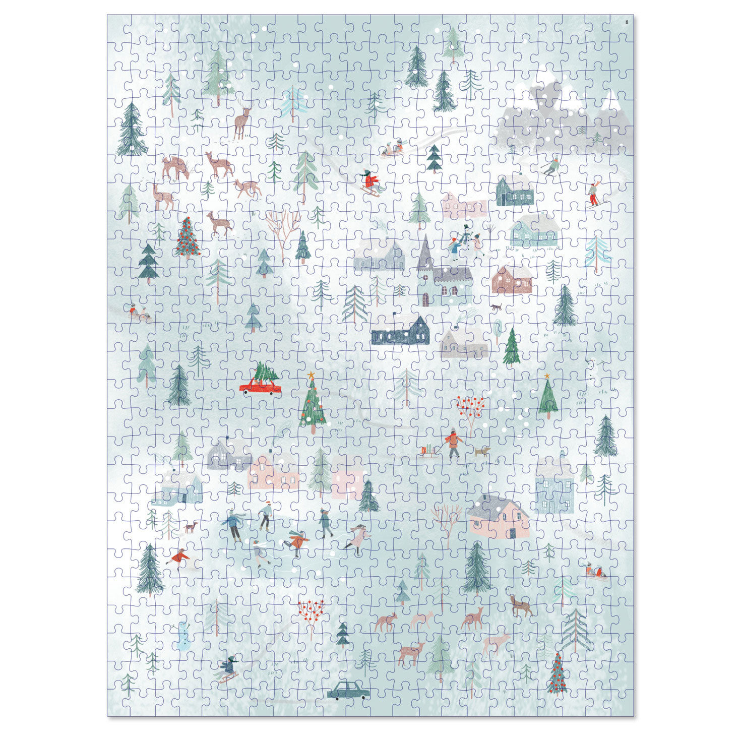 Illustrated Snowy Landscape Jigsaw Puzzle full puzzle image number 5