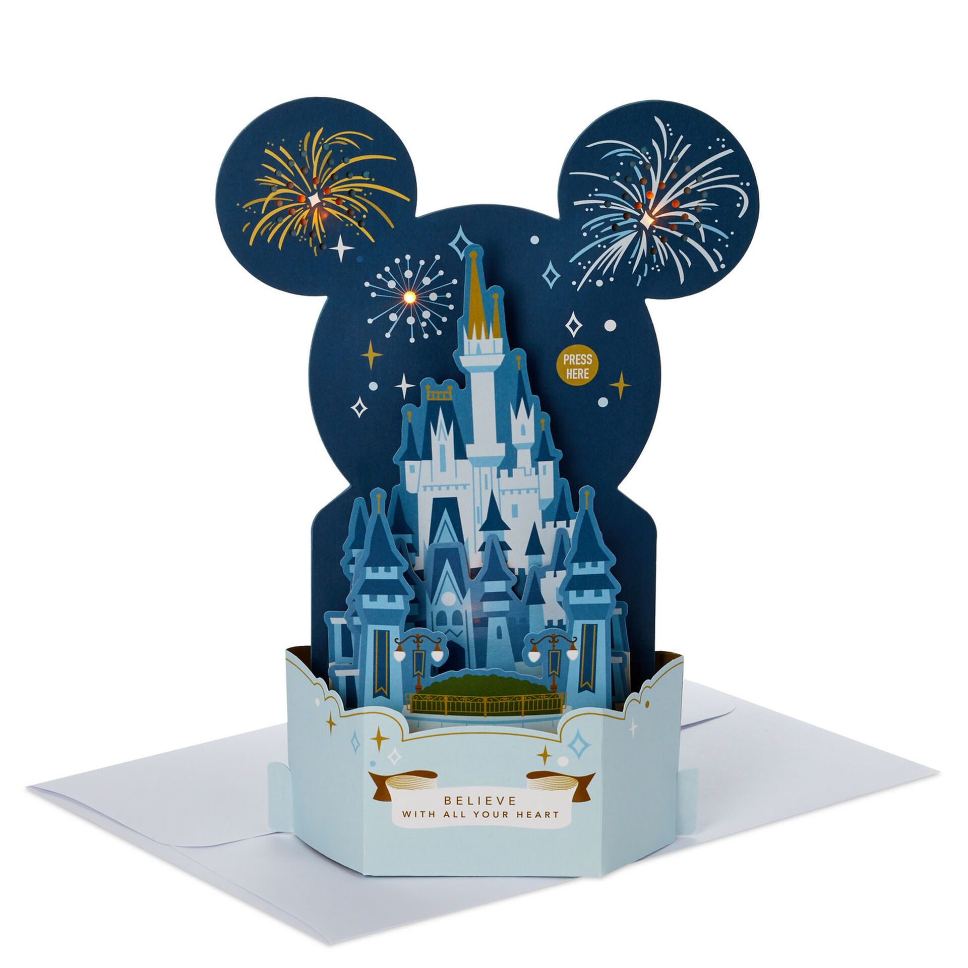 Walt Disney World 50th Anniversary Believe Musical 3D Pop-Up Card With  Light - Greeting Cards - Hallmark