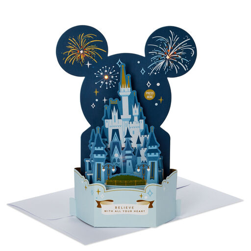 Walt Disney World 50th Anniversary Believe Musical 3D Pop-Up Card With Light, 