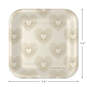 Gold Hearts on Ivory Square Dessert Plates, Set of 8, , large image number 3