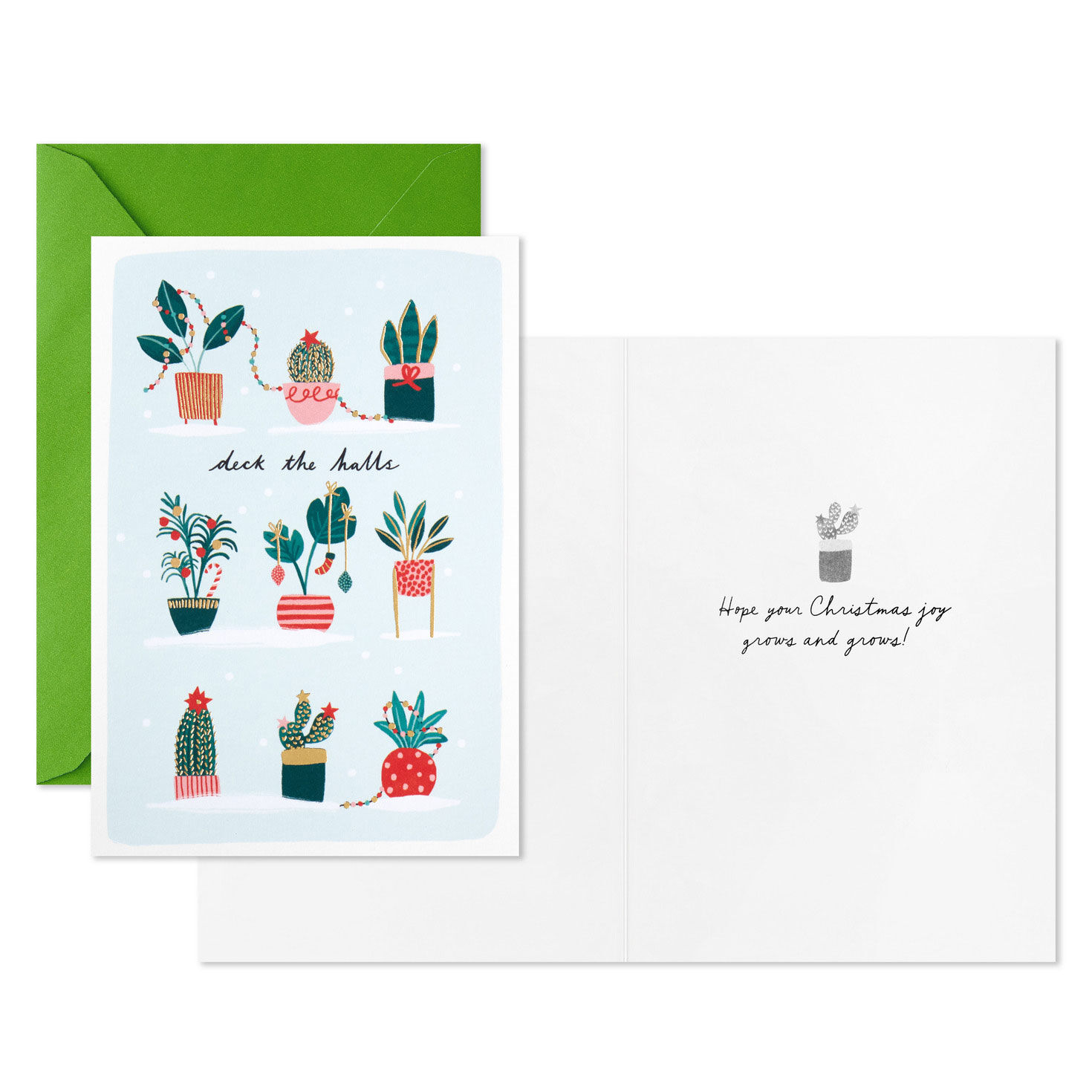Holiday Trimmed Plants Packaged Christmas Cards, Set of 5, , large image number 3