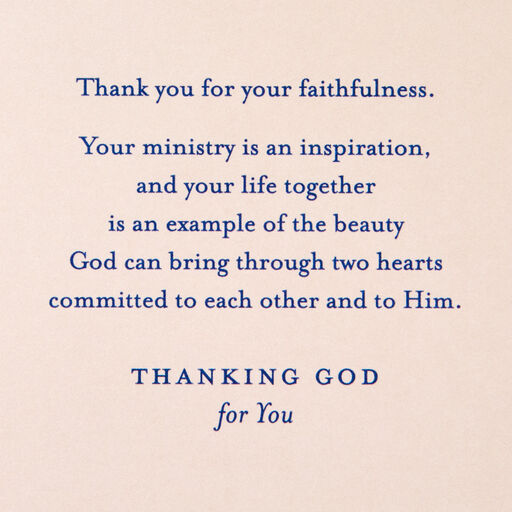 You Reflect God's Goodness Clergy Appreciation Card for Pastor and Wife, 