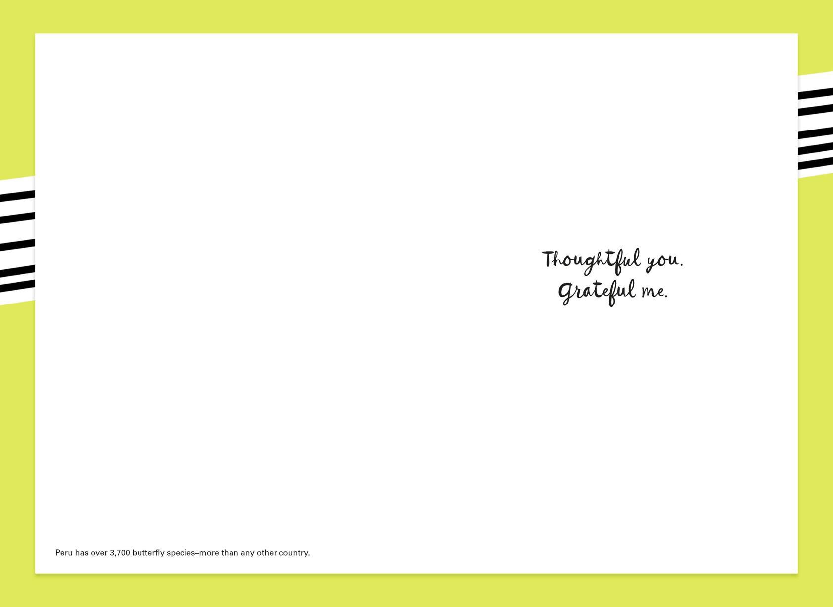 Thoughtful You Butterfly and Flowers Thank You Card
