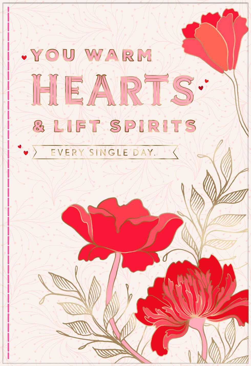 Red Flowers Romantic Valentine's Day Card