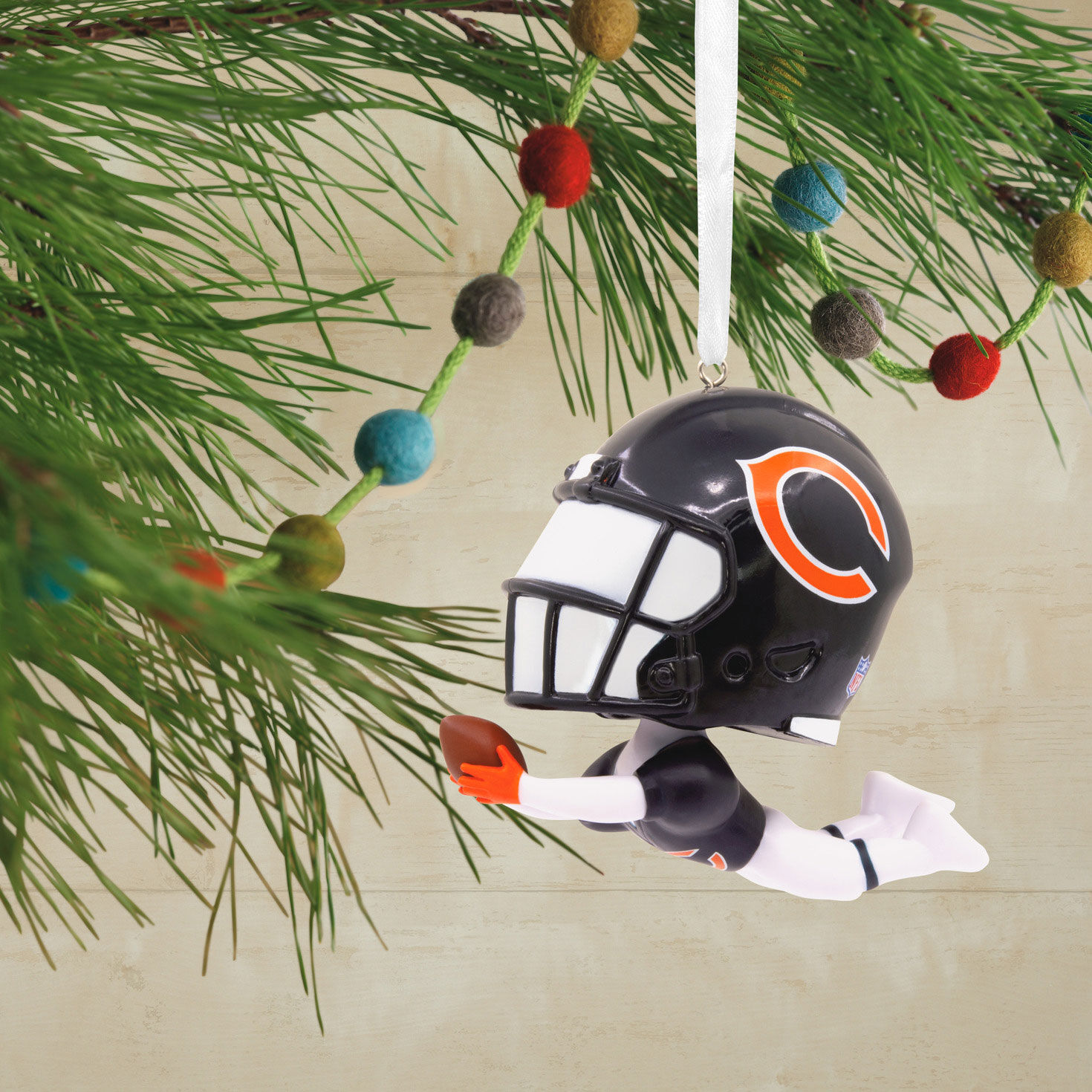 Chicago Bears Bobblehead Christmas Ornament hanging on tree image number 2