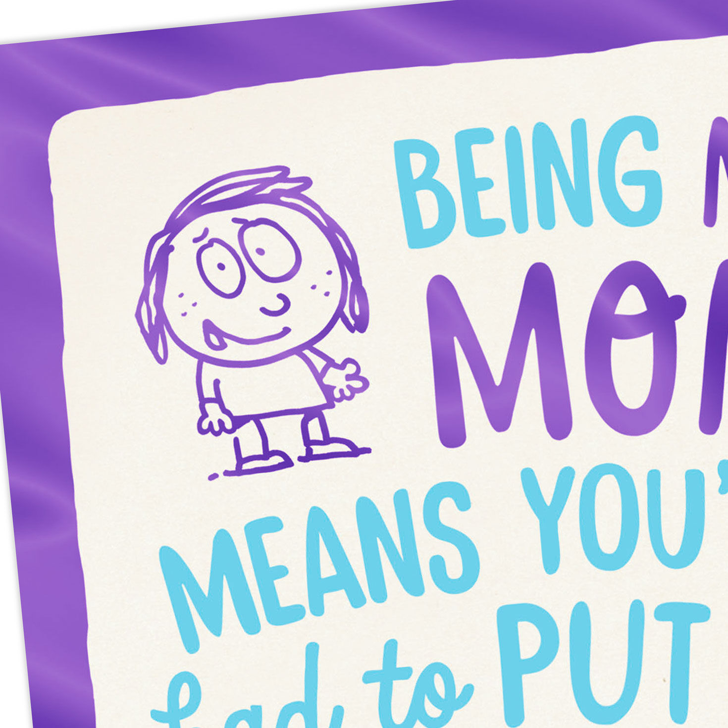 Kid Cartoon Drawing Funny Birthday Card for Mom Card Front Detail image number 4