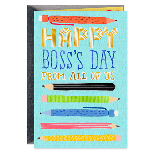 Bright Pencils Happy Boss's Day Card From All, 