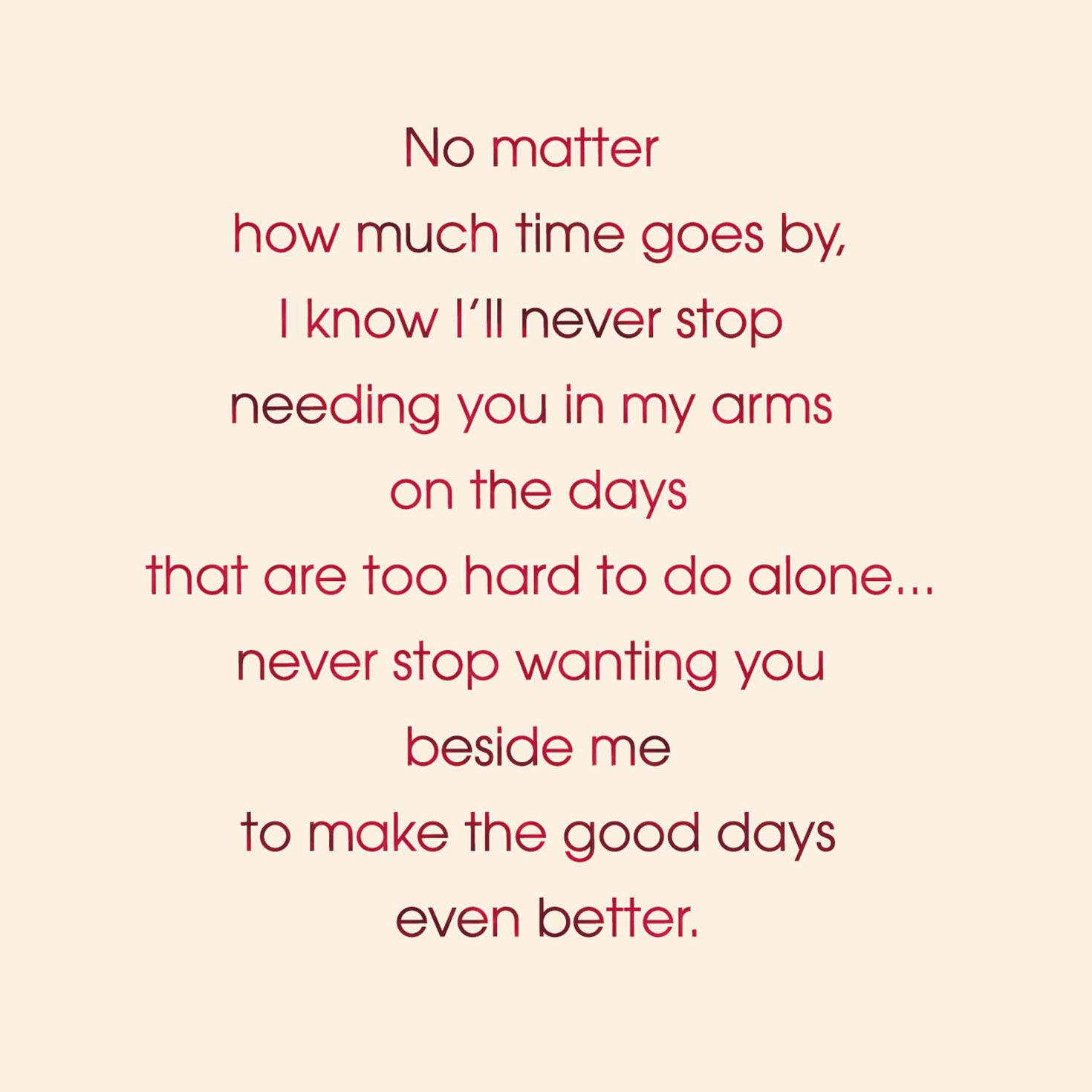 Couple Holding Hands Always Together Romantic Love Card Sentiment image number 2