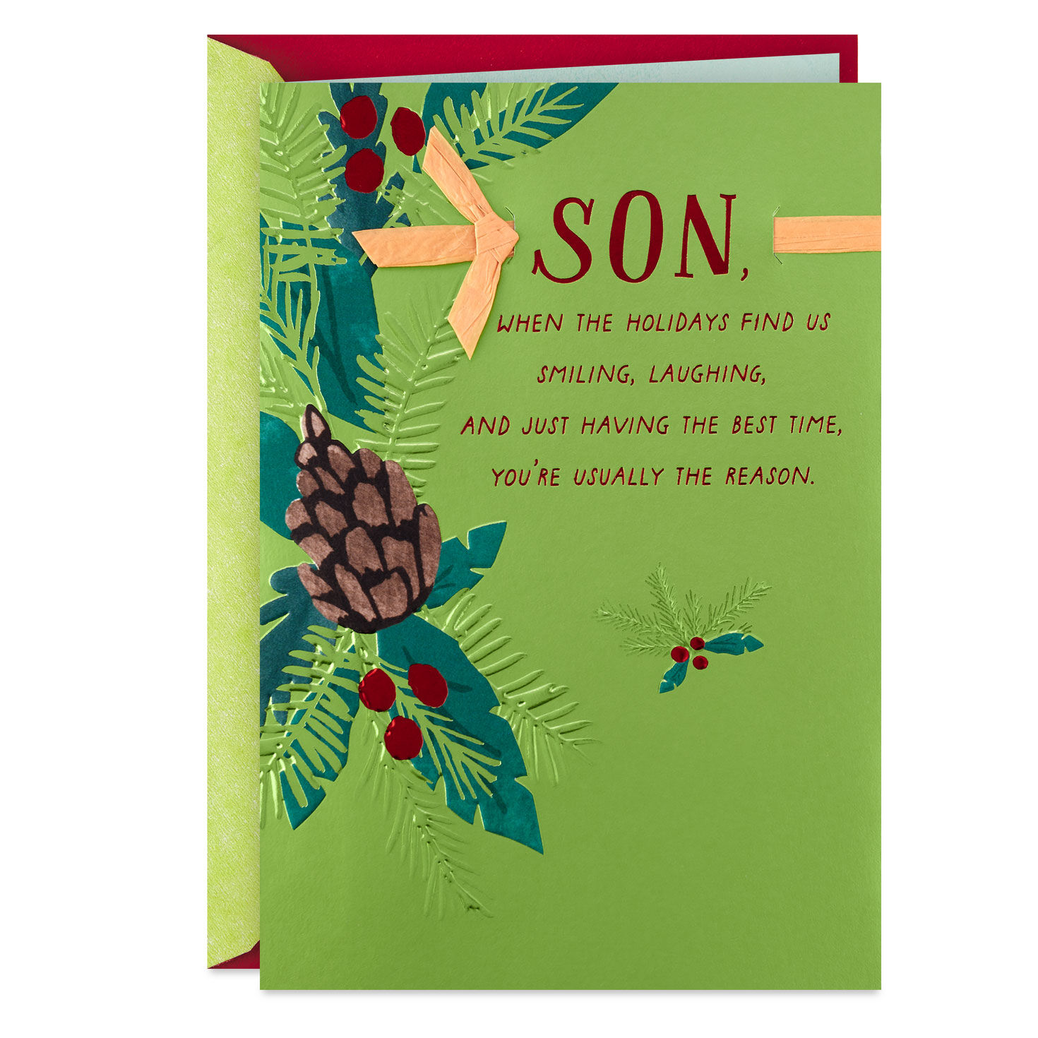You Make Us Happy and Proud Christmas Card for Son