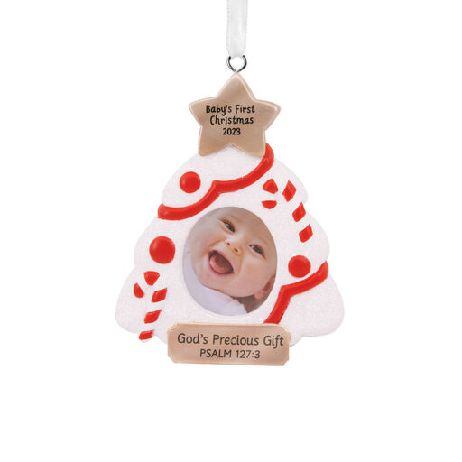 DaySpring Baby's First Christmas Religious 2023 Photo Frame Hallmark Ornament, 