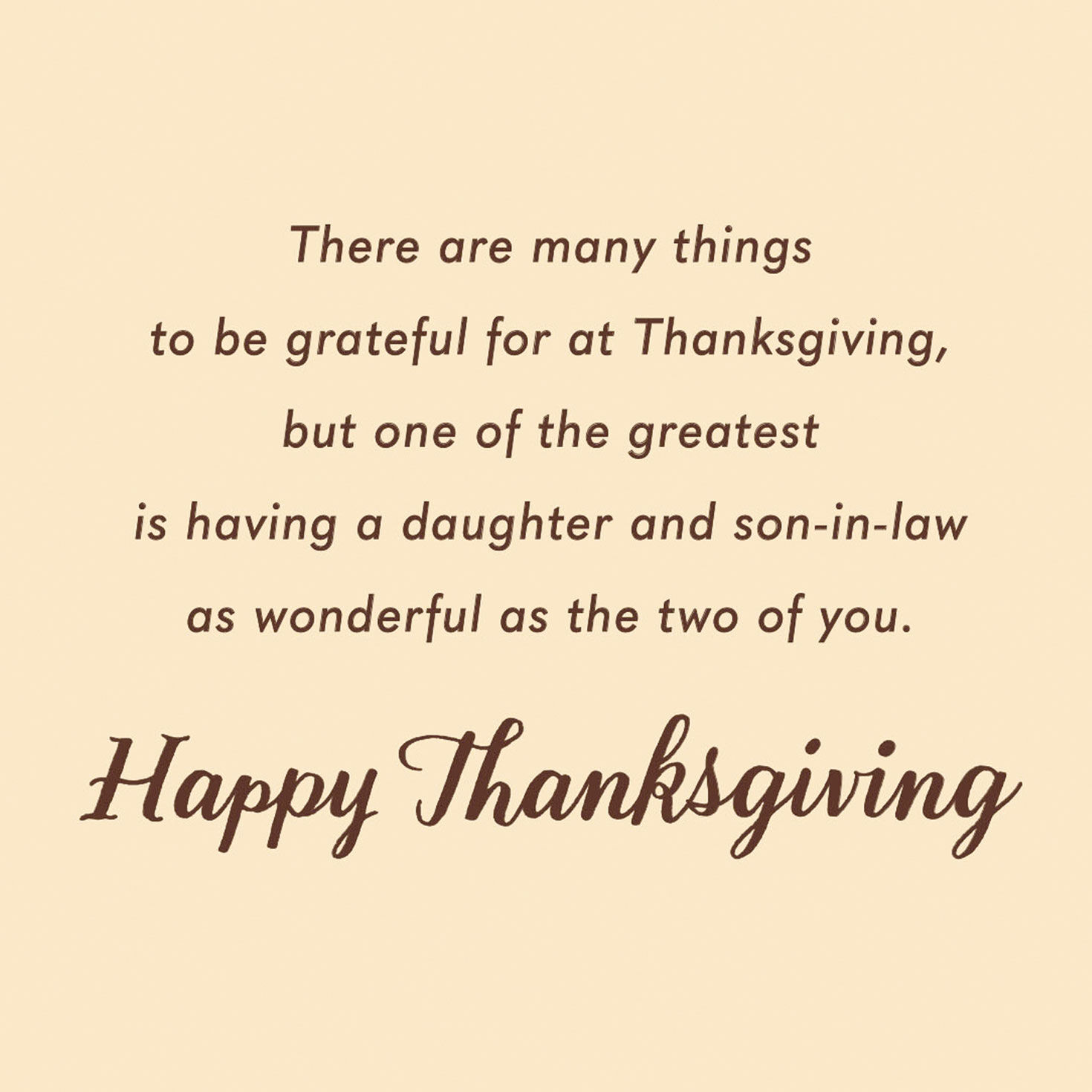 Grateful for the Two of You Thanksgiving Card for Daughter and Son-in-Law, , large image number 2