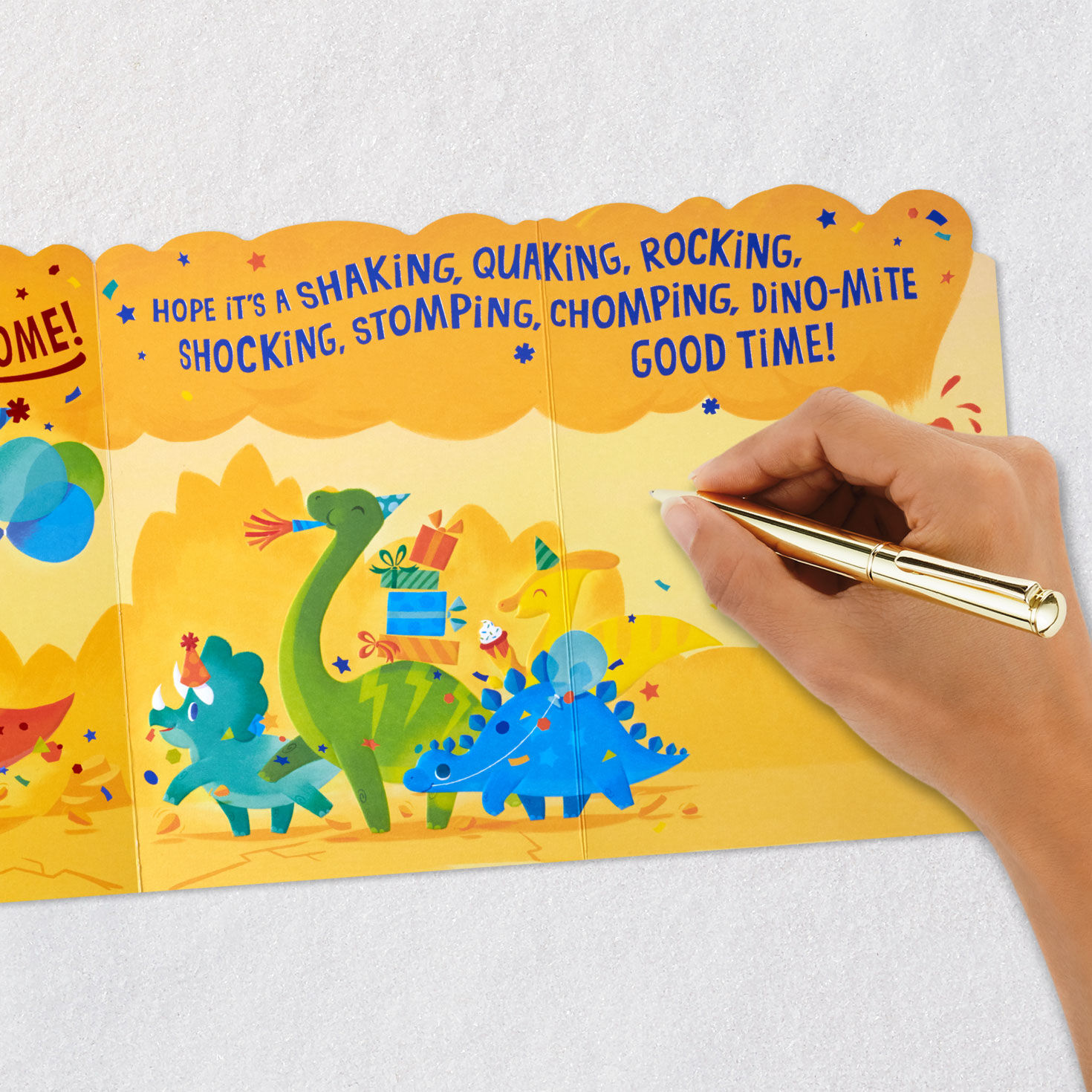Dinosaur Party Kids Birthday Card signing card image number 7