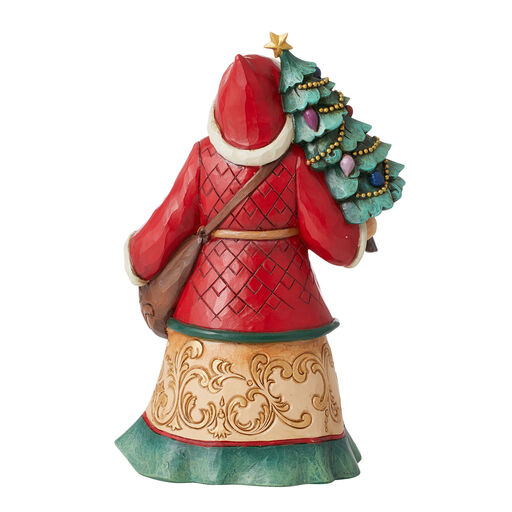 Jim Shore Santa With Christmas Tree and Toy Bag Figurine, 8.07", 