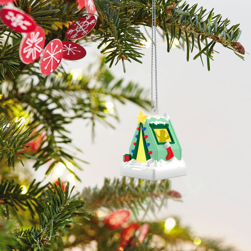 Mini Camping With Santa Ornament With Light, 1.3", 