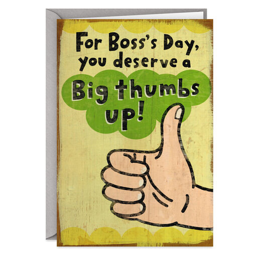 Big Thumbs Up Funny Boss's Day Card, 